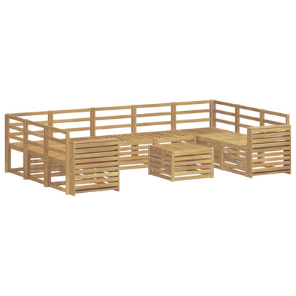 Outdoor Sofa Set 10 pcs White 59 x 59 x 37 cm Solid Acacia Wood