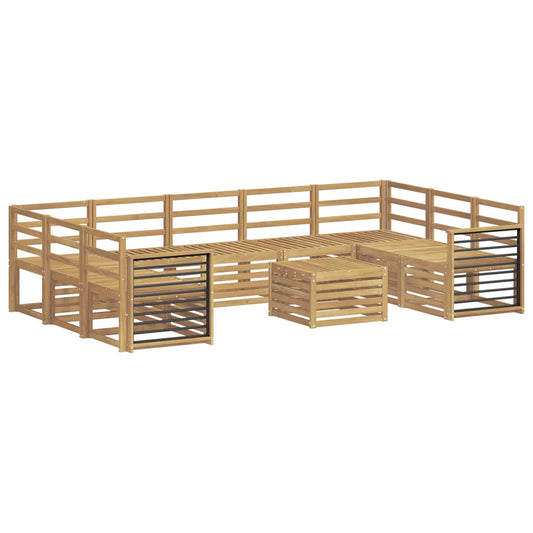 Outdoor Sofa Set 10 pcs White Solid Acacia Wood