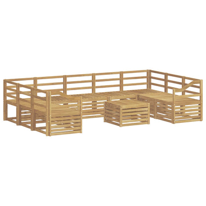 Outdoor Sofa Set 10 pcs White 59 x 59 x 37 cm Solid Acacia Wood