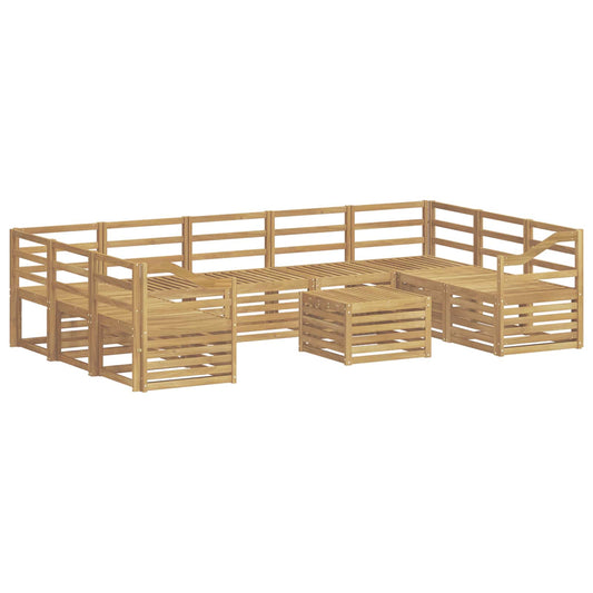 Outdoor Sofa Set 10 pcs White Solid Acacia Wood