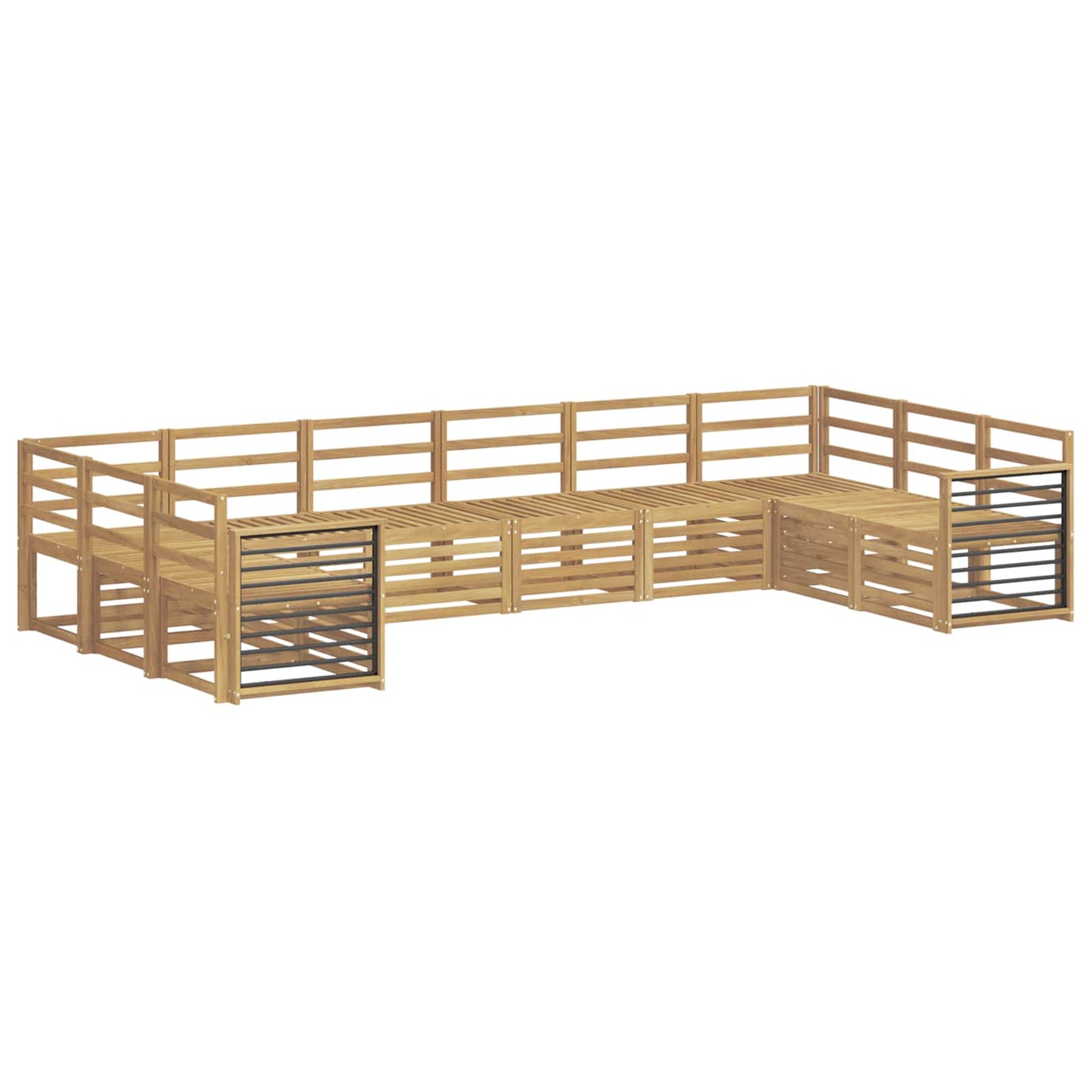 Outdoor Sofa Set 10 pcs White 363 x 187.5 x 73 cm