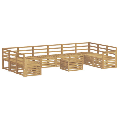 Outdoor Sofa Set 11 pcs White 59 x 59 x 37 cm Solid Acacia Wood