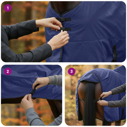 Horse Blanket Full Navy Blue 115 cm Polyester