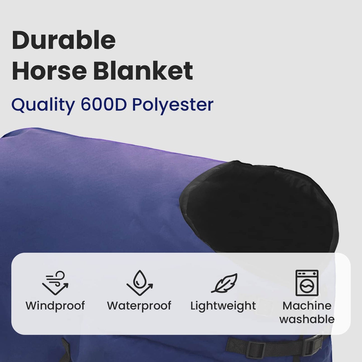 Horse Blanket Full Navy Blue 125 cm Polyester