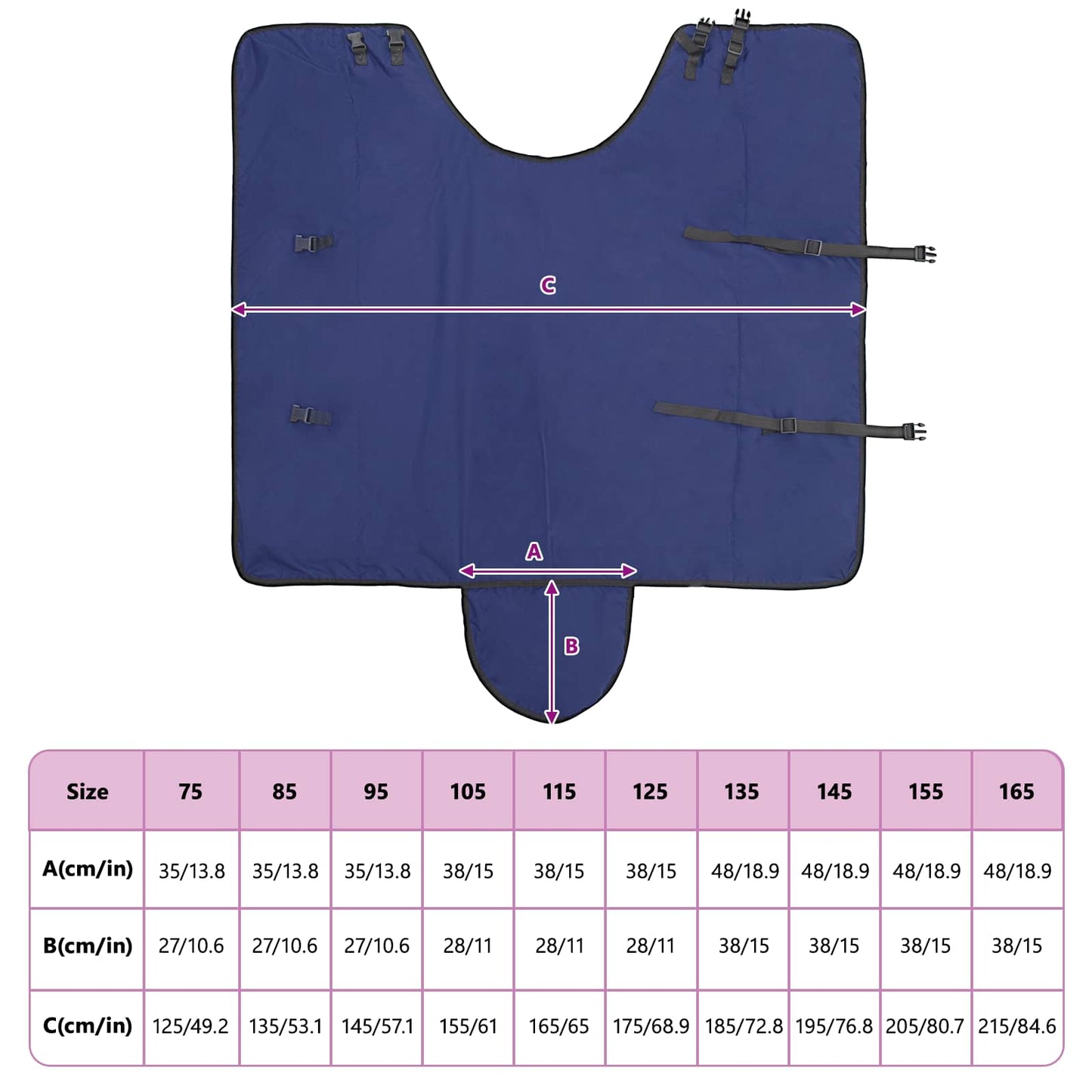 Horse Blanket Full Navy Blue 155 cm Polyester