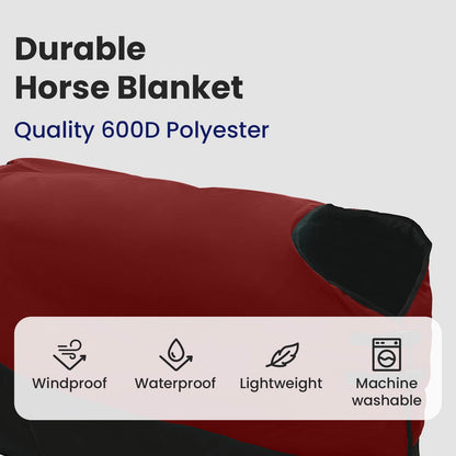 Horse Blanket Bordeaux and Black 75 cm Polyester