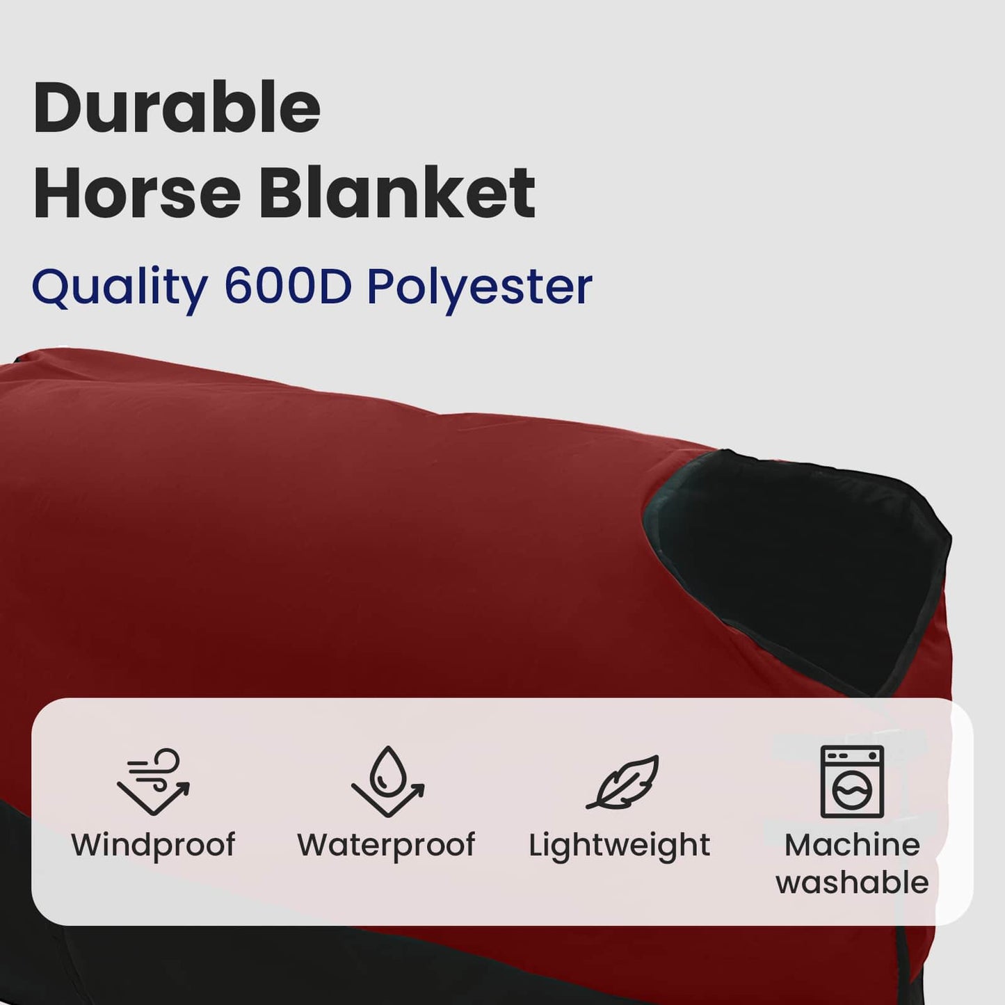 Horse Blanket Bordeaux and Black 125 cm Polyester