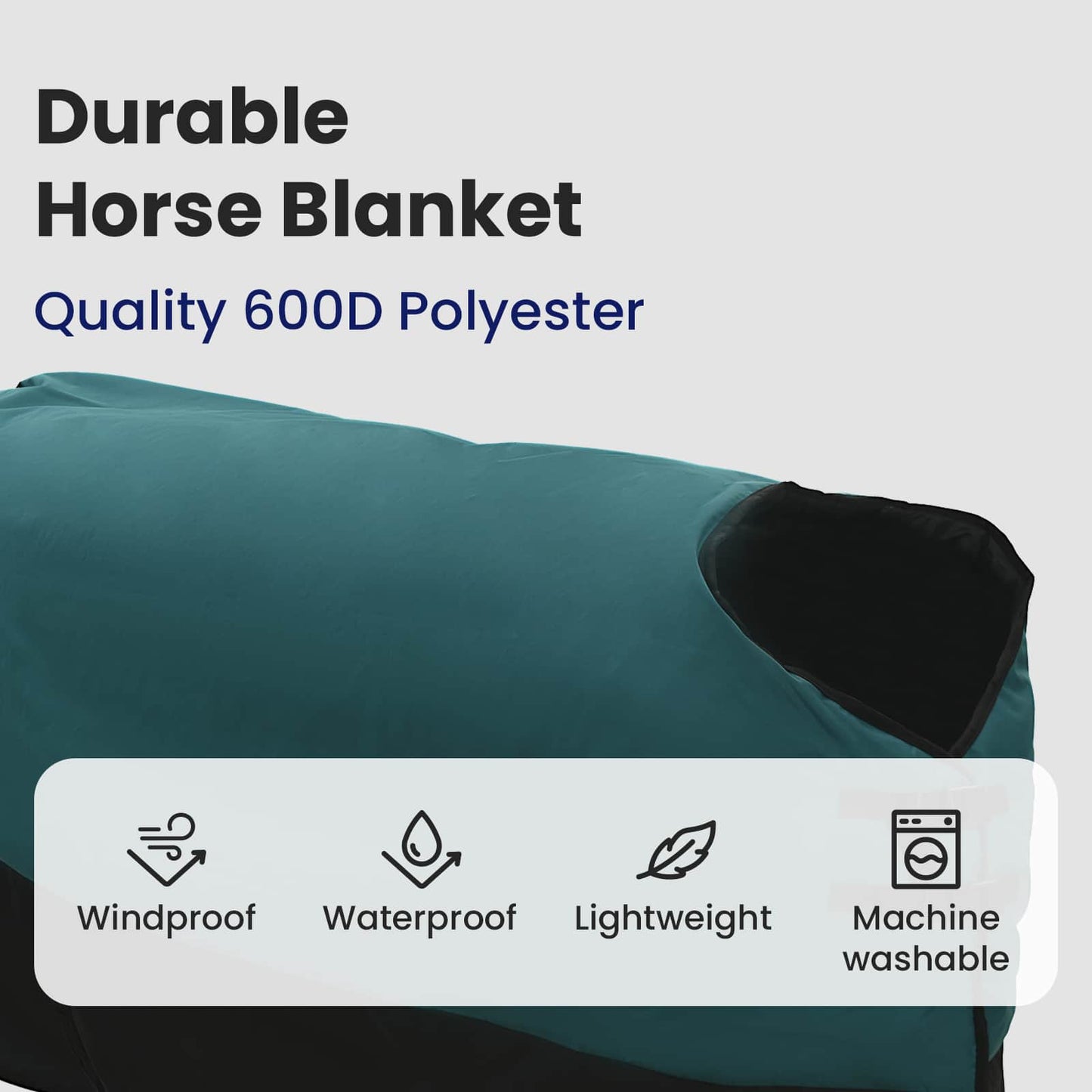 Horse Blanket Dark Green and Black 105 cm Polyester