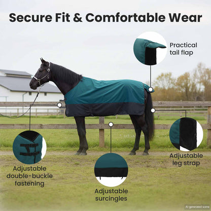 Horse Blanket Dark Green and Black 105 cm Polyester