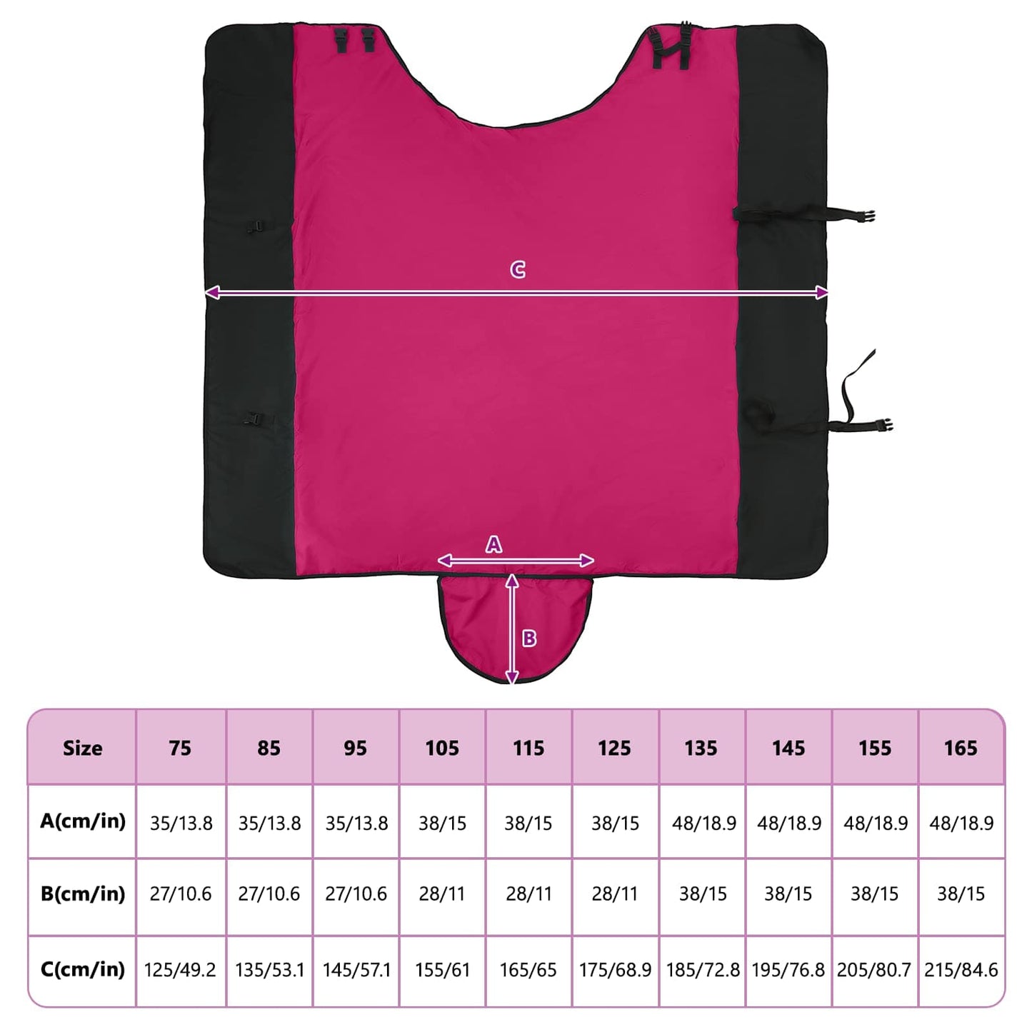 Horse Blanket Pink and Black 145 cm Polyester