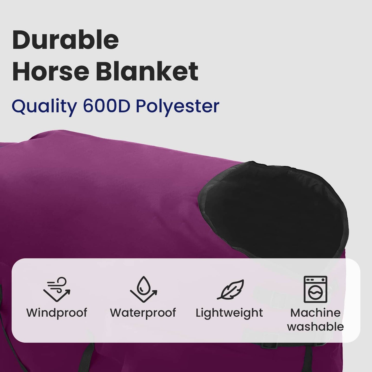 Horse Blanket Full Purple 75 cm Polyester