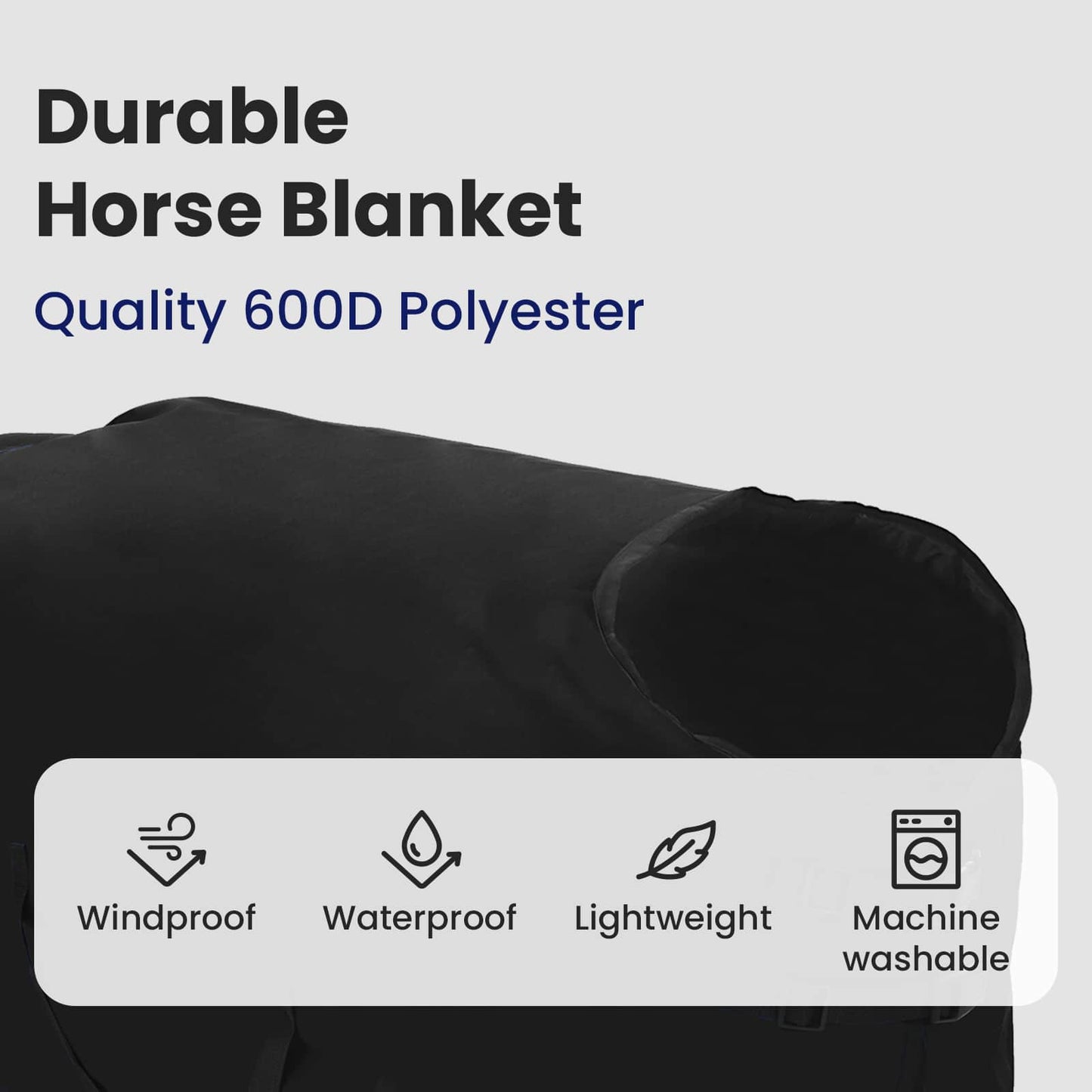 Horse Blanket Full Black 95 cm Polyester