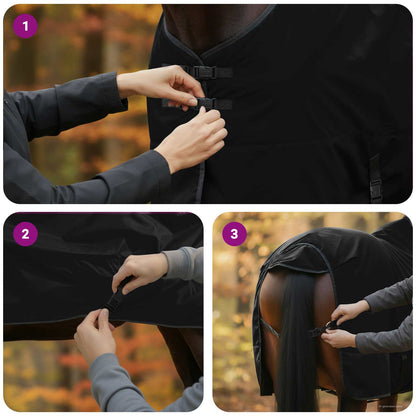 Horse Blanket Full Black 135 cm Polyester