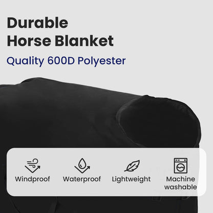 Horse Blanket Full Black 165 cm Polyester