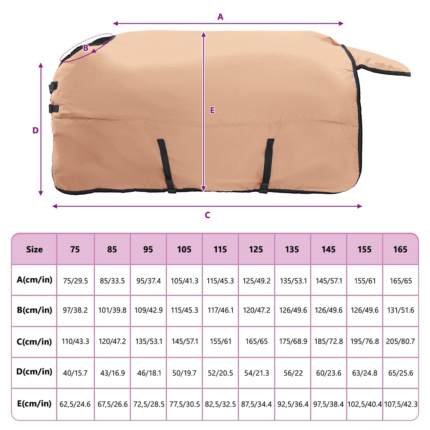 Horse Blanket Cappuccino 145 cm Polyester