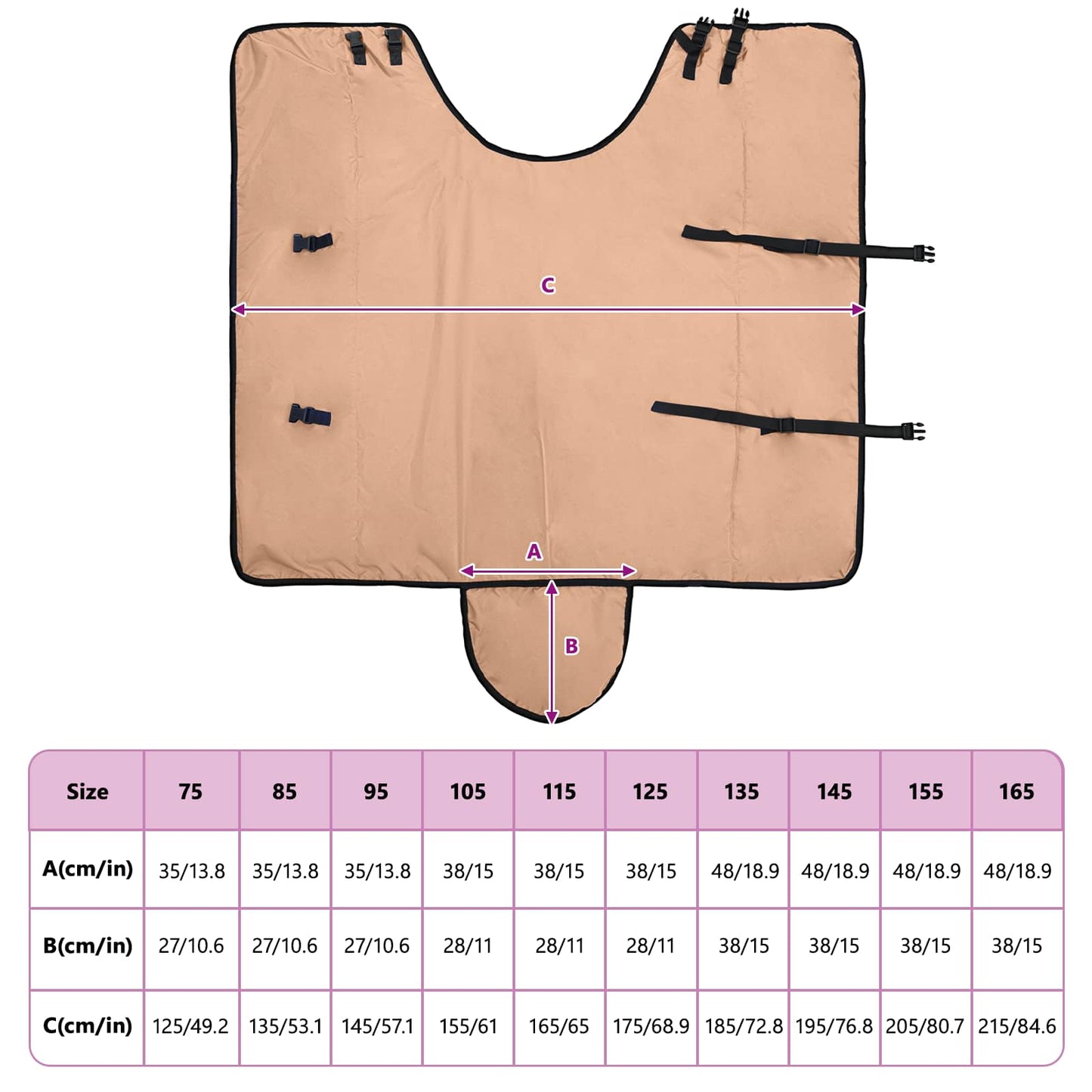 Horse Blanket Cappuccino 165 cm Polyester