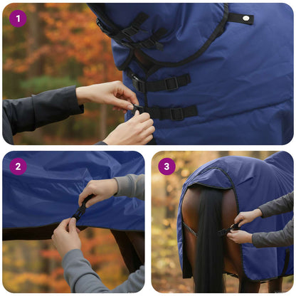 Horse Blanket Full Navy Blue 95 cm Polyester