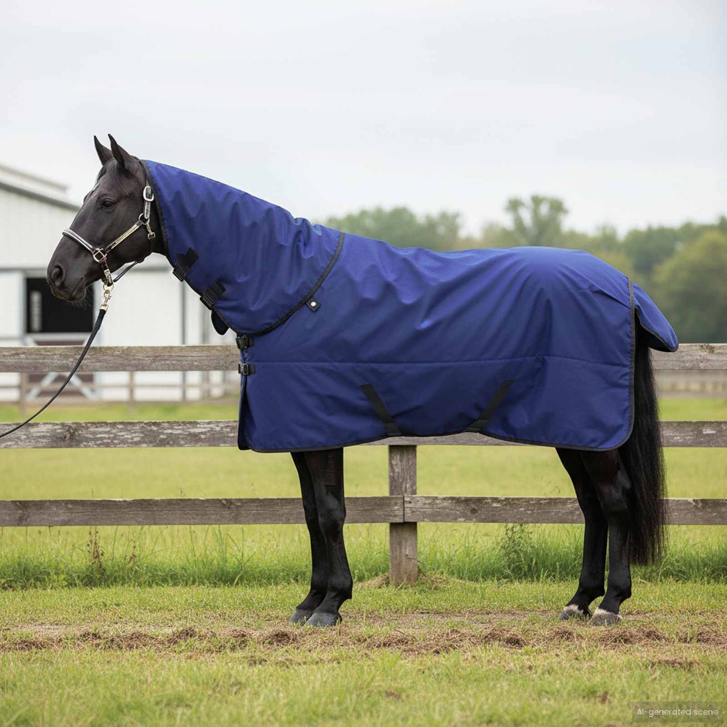 Horse Blanket Full Navy Blue 115 cm Polyester