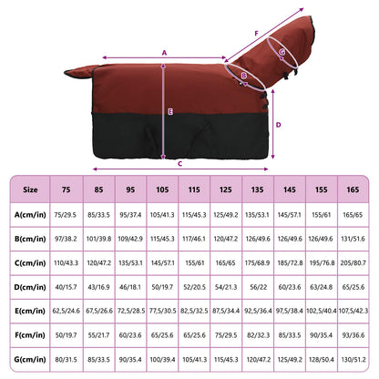 Horse Blanket Bordeaux and Black 135 cm Polyester