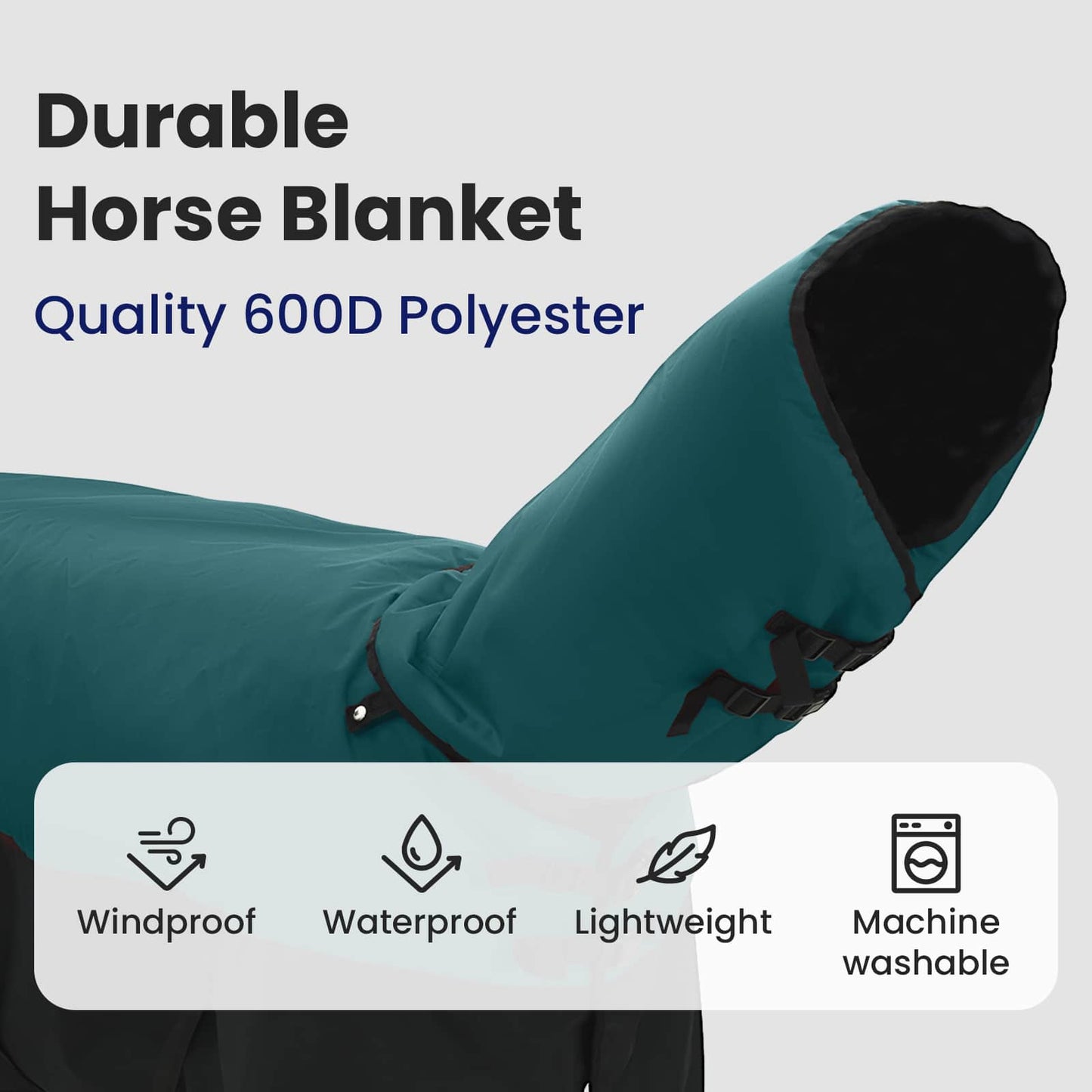 Horse Blanket Dark Green and Black 85 cm Polyester