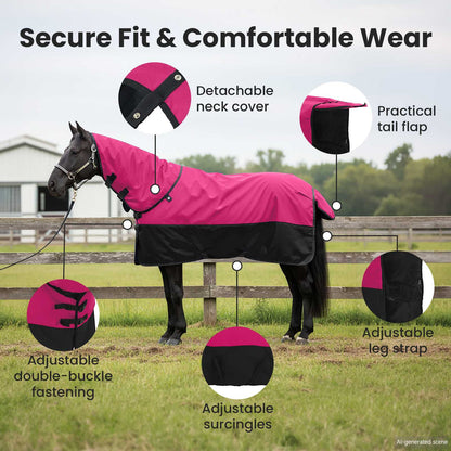 Horse Blanket Pink and Black 85 cm Polyester