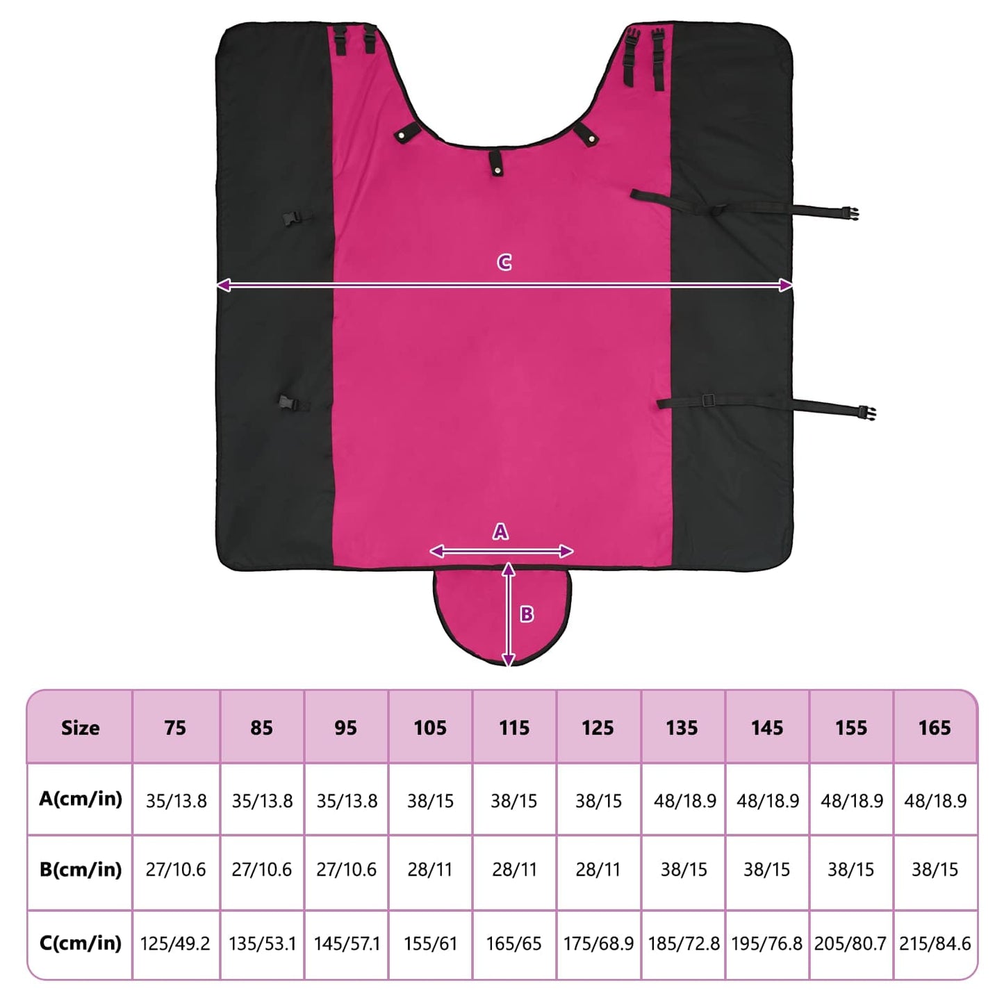 Horse Blanket Pink and Black 95 cm Polyester