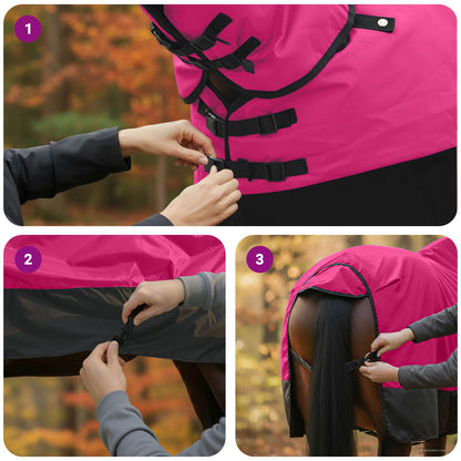 Horse Blanket Pink and Black 115 cm Polyester