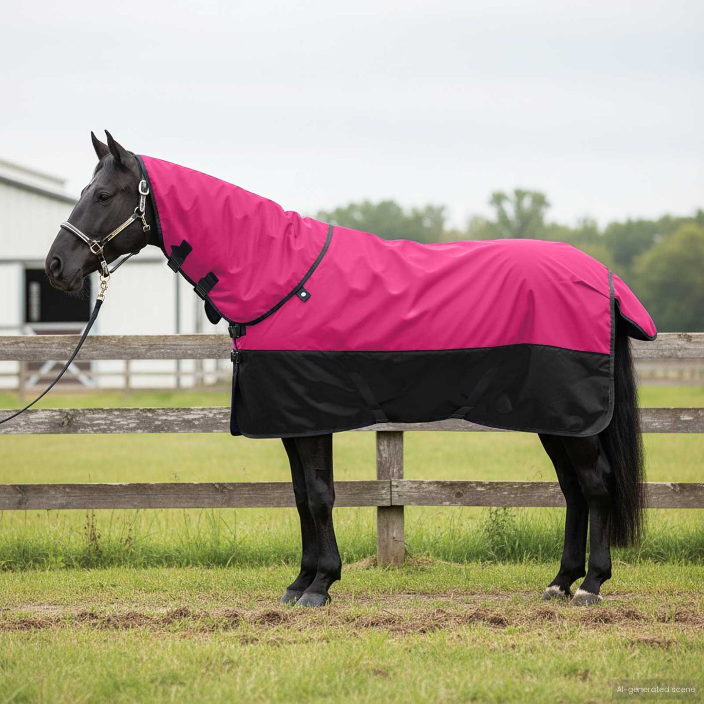 Horse Blanket Pink and Black 115 cm Polyester