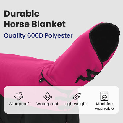 Horse Blanket Pink and Black 155 cm Polyester