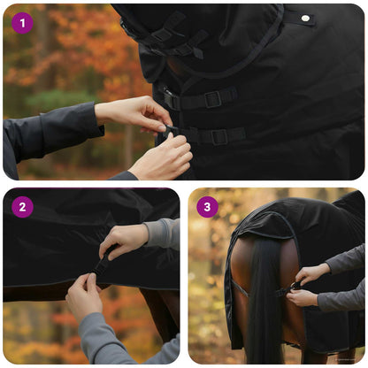 Horse Blanket Full Black 125 cm Polyester
