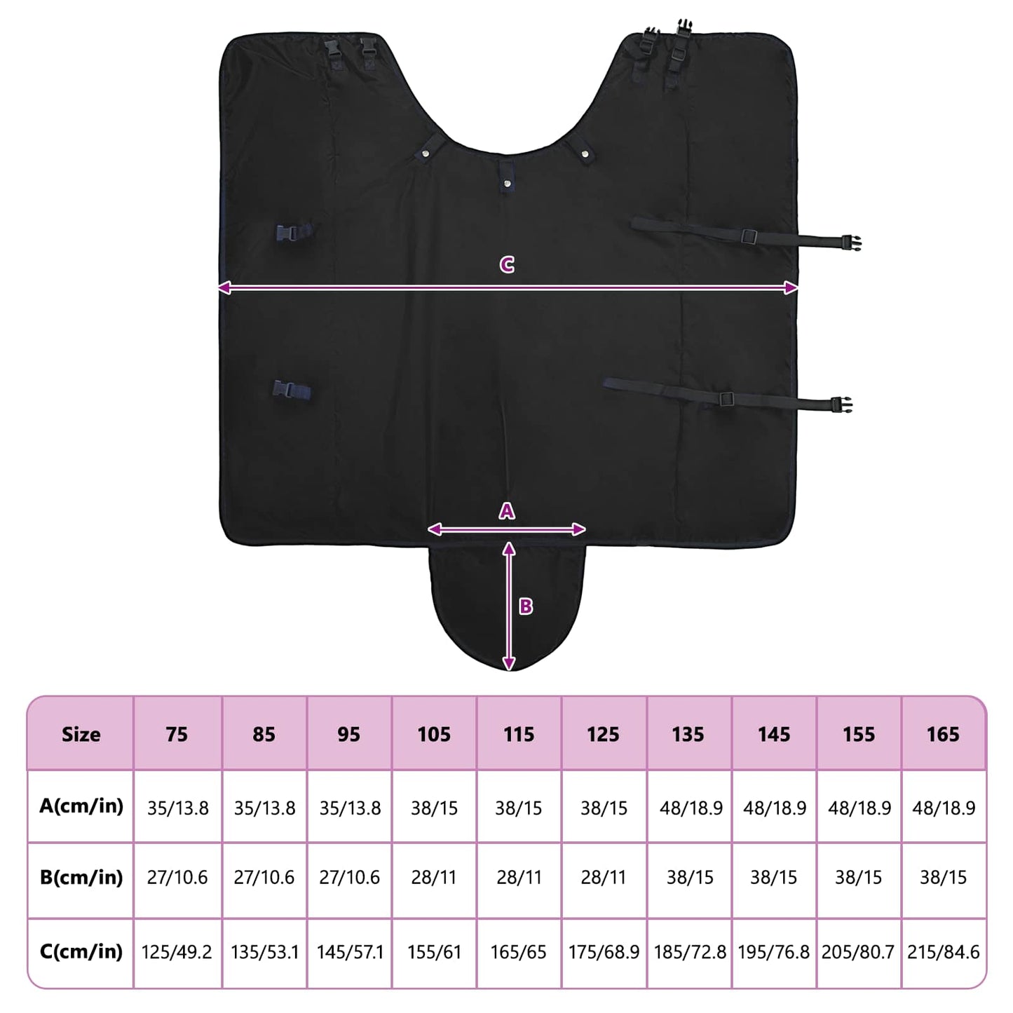 Horse Blanket Full Black 125 cm Polyester