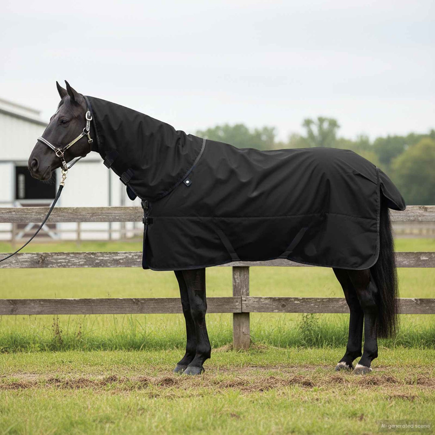 Horse Blanket Full Black 145 cm Polyester