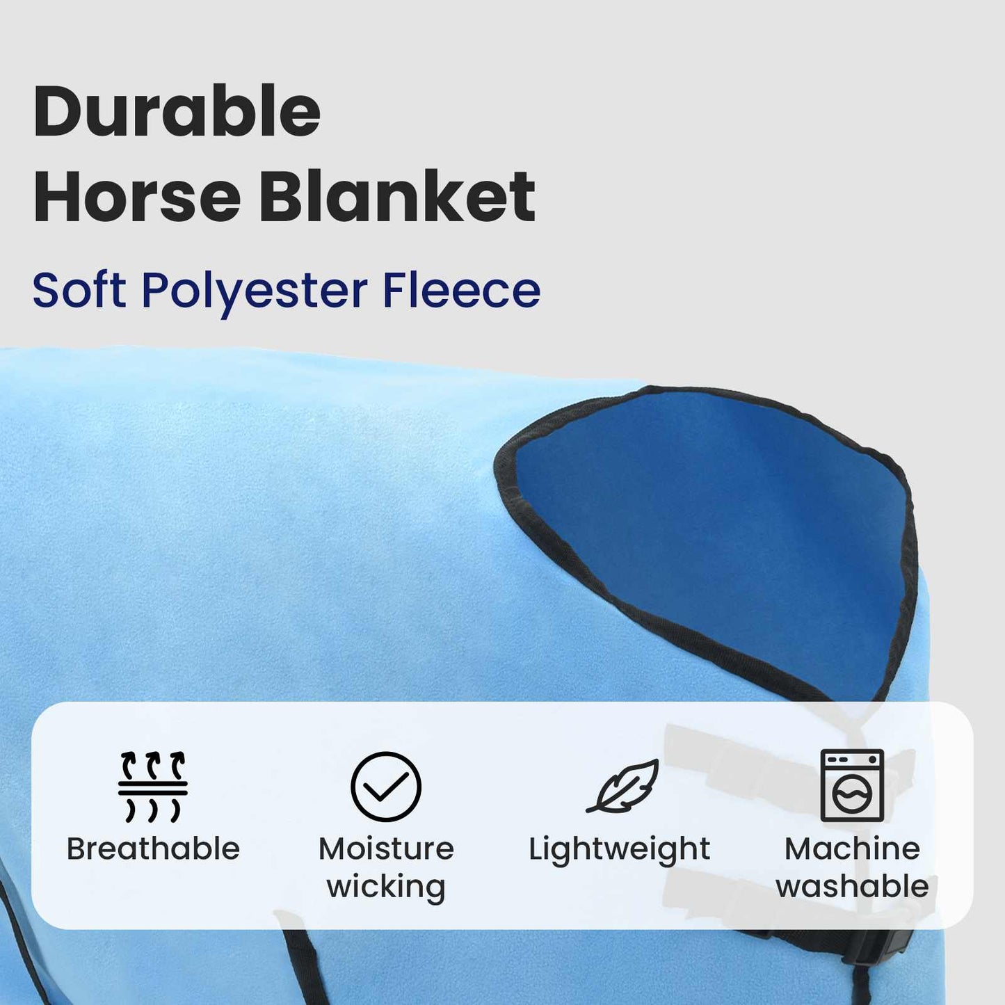 Horse Blanket Full Aqua 95 cm Polyester