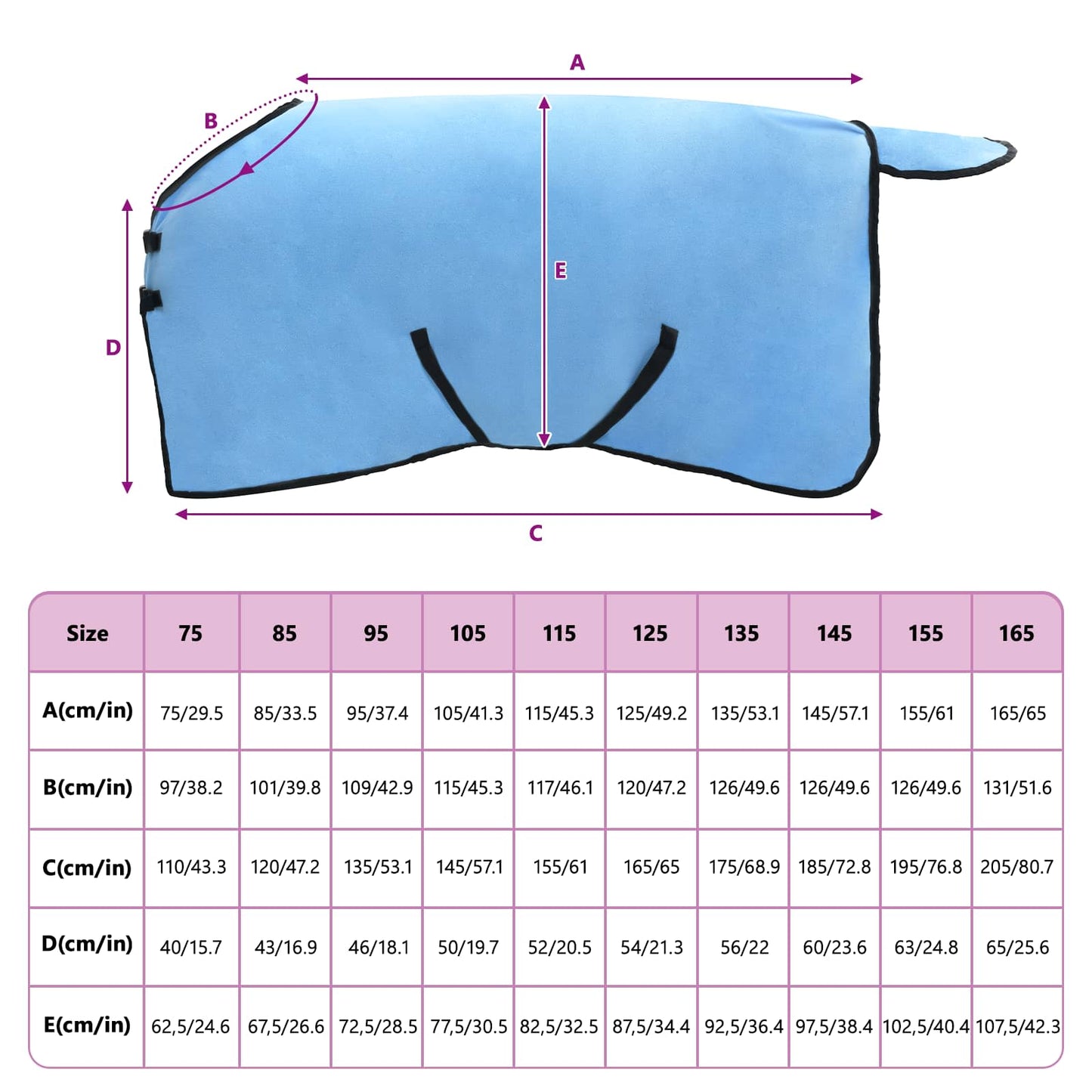 Horse Blanket Full Aqua 115 cm Polyester