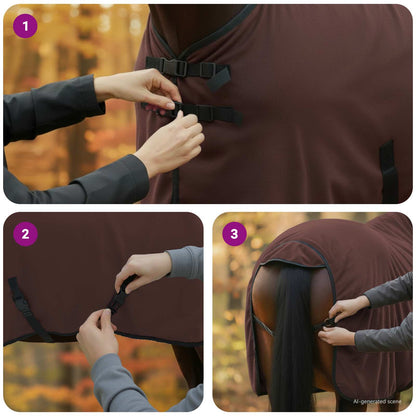 Horse Blanket Full Dark Brown 95 cm Polyester