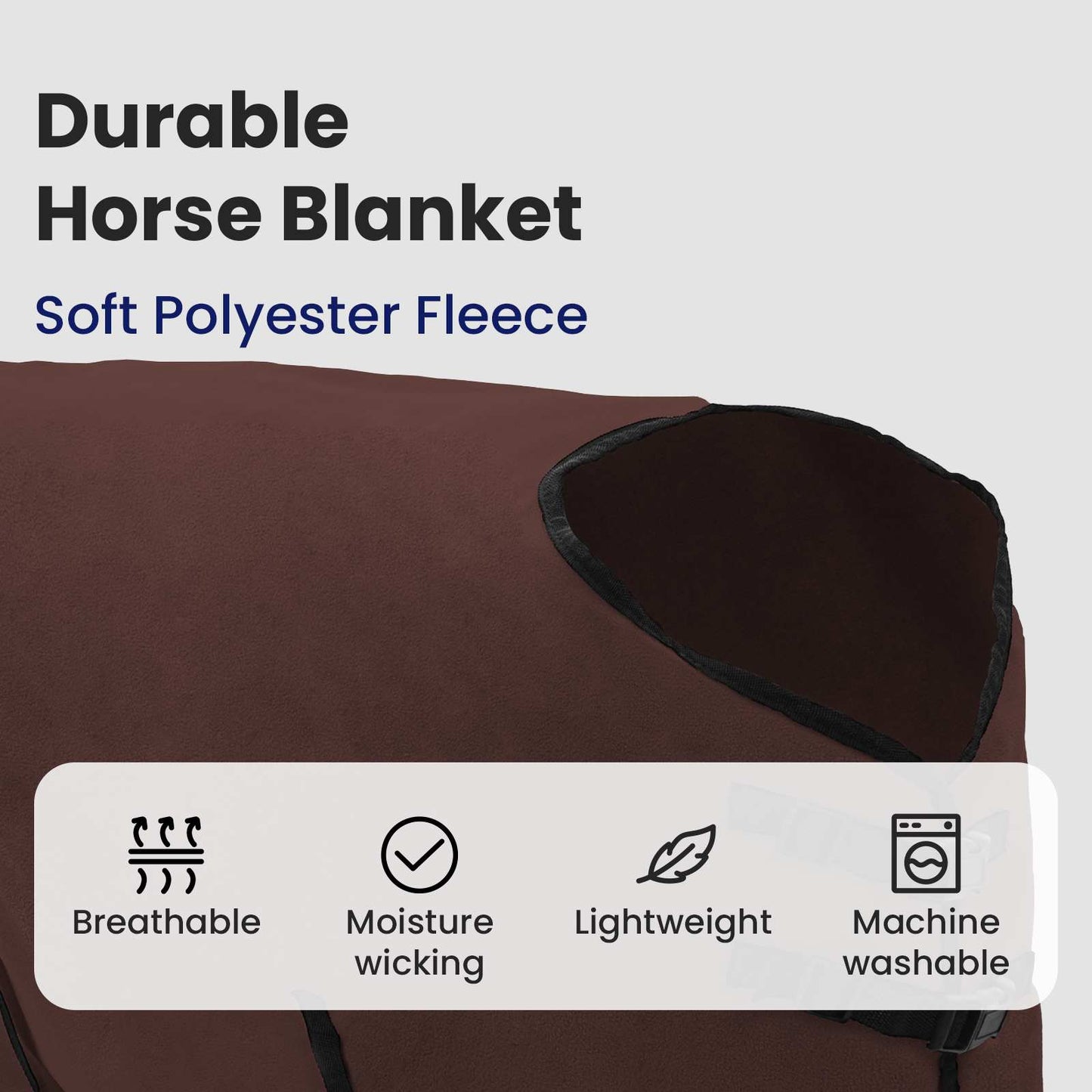 Horse Blanket Full Dark Brown 115 cm Polyester