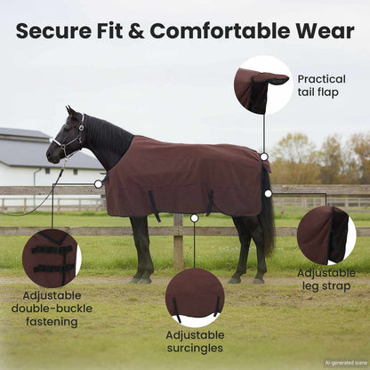 Horse Blanket Full Dark Brown 165 cm Polyester