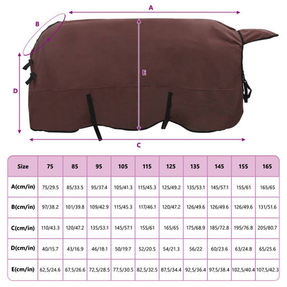 Horse Blanket Full Dark Brown 165 cm Polyester