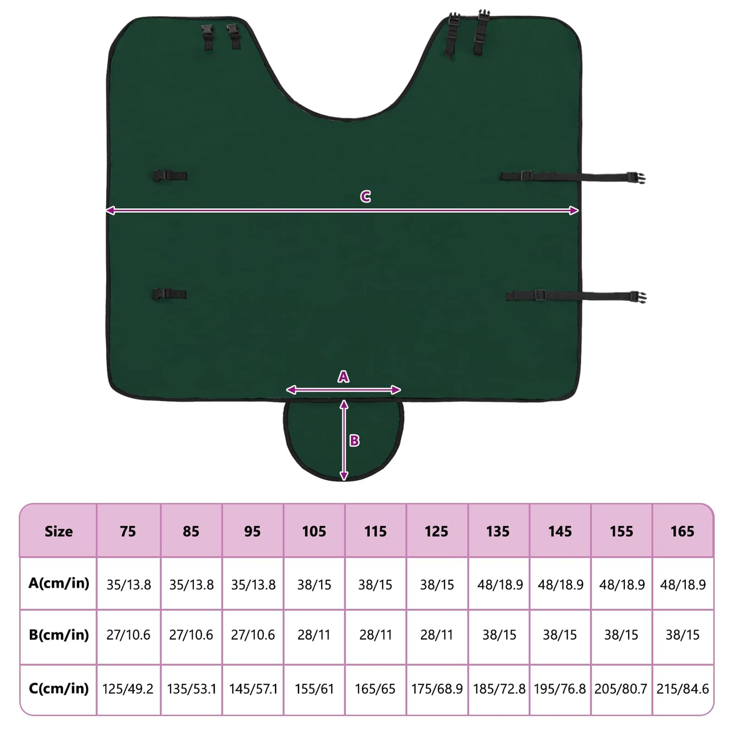 Horse Blanket Full Dark Green 85 cm Polyester