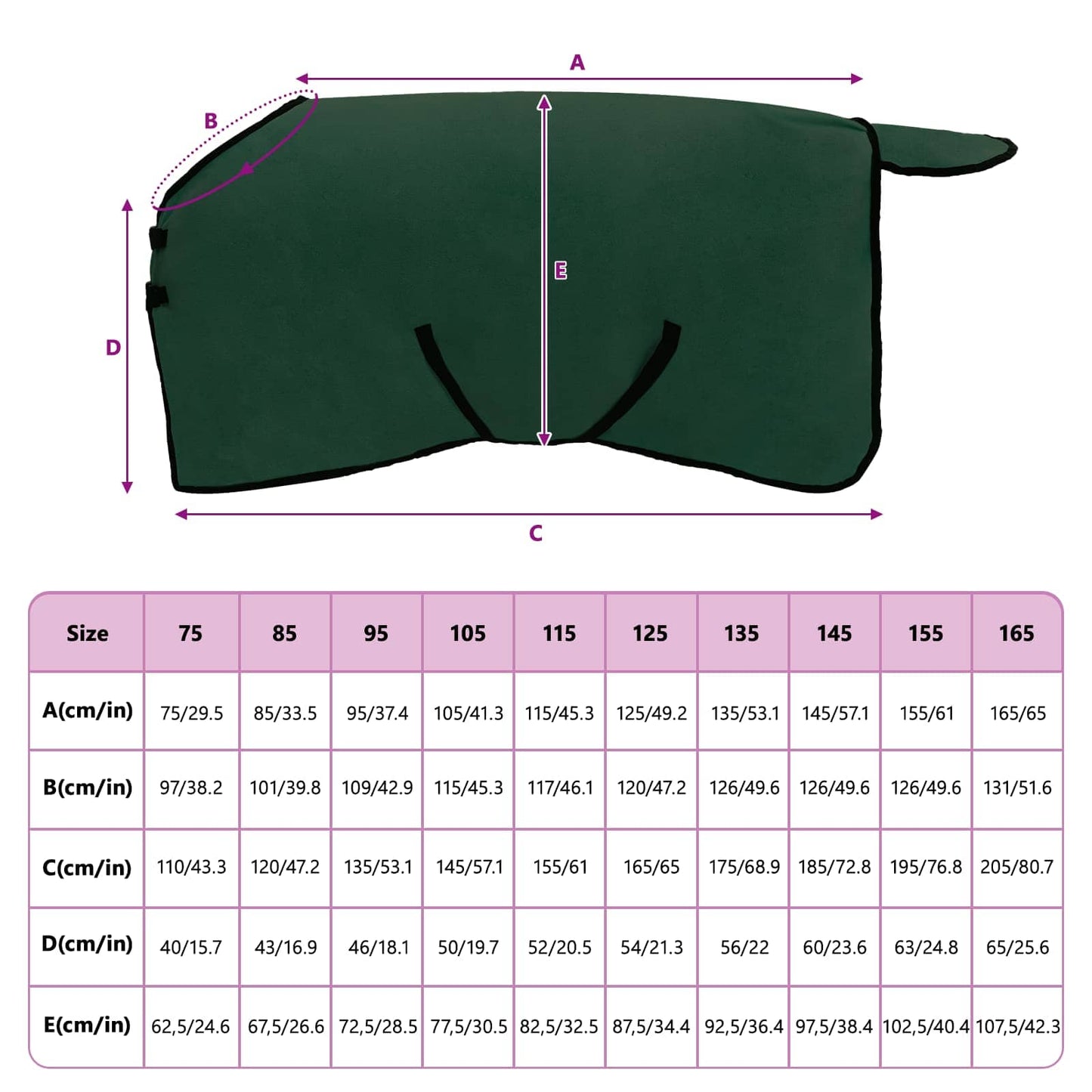 Horse Blanket Full Dark Green 105 cm Polyester