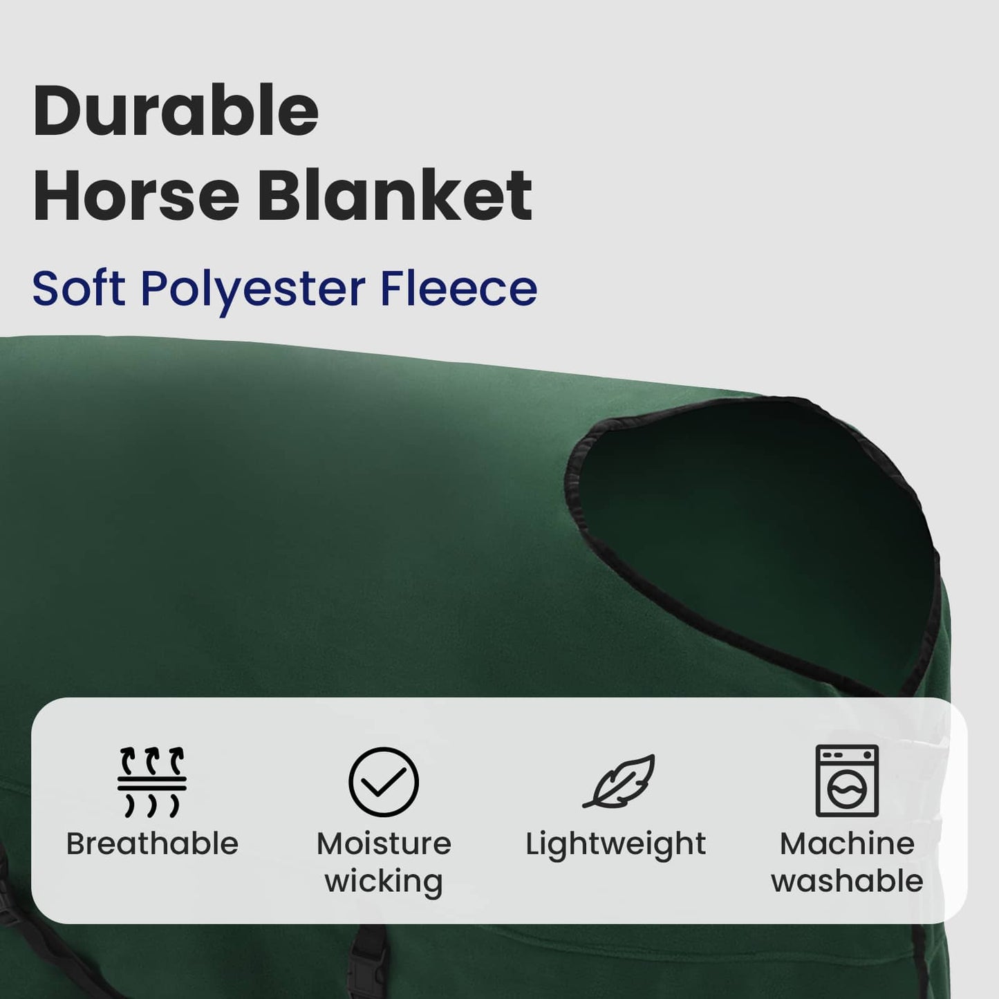 Horse Blanket Full Dark Green 155 cm Polyester