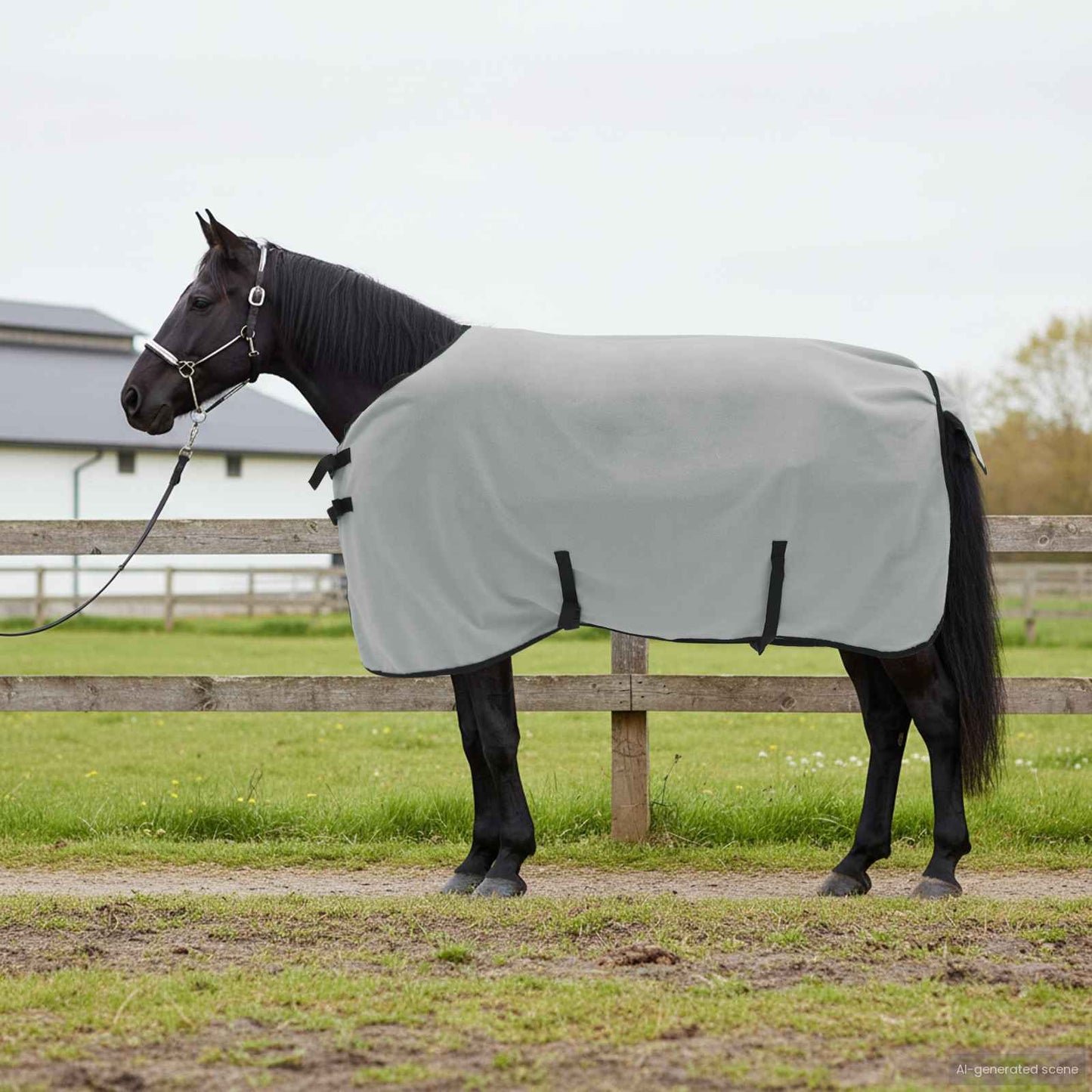 Horse Blanket Full Light Grey and Pink 85 cm Polyester
