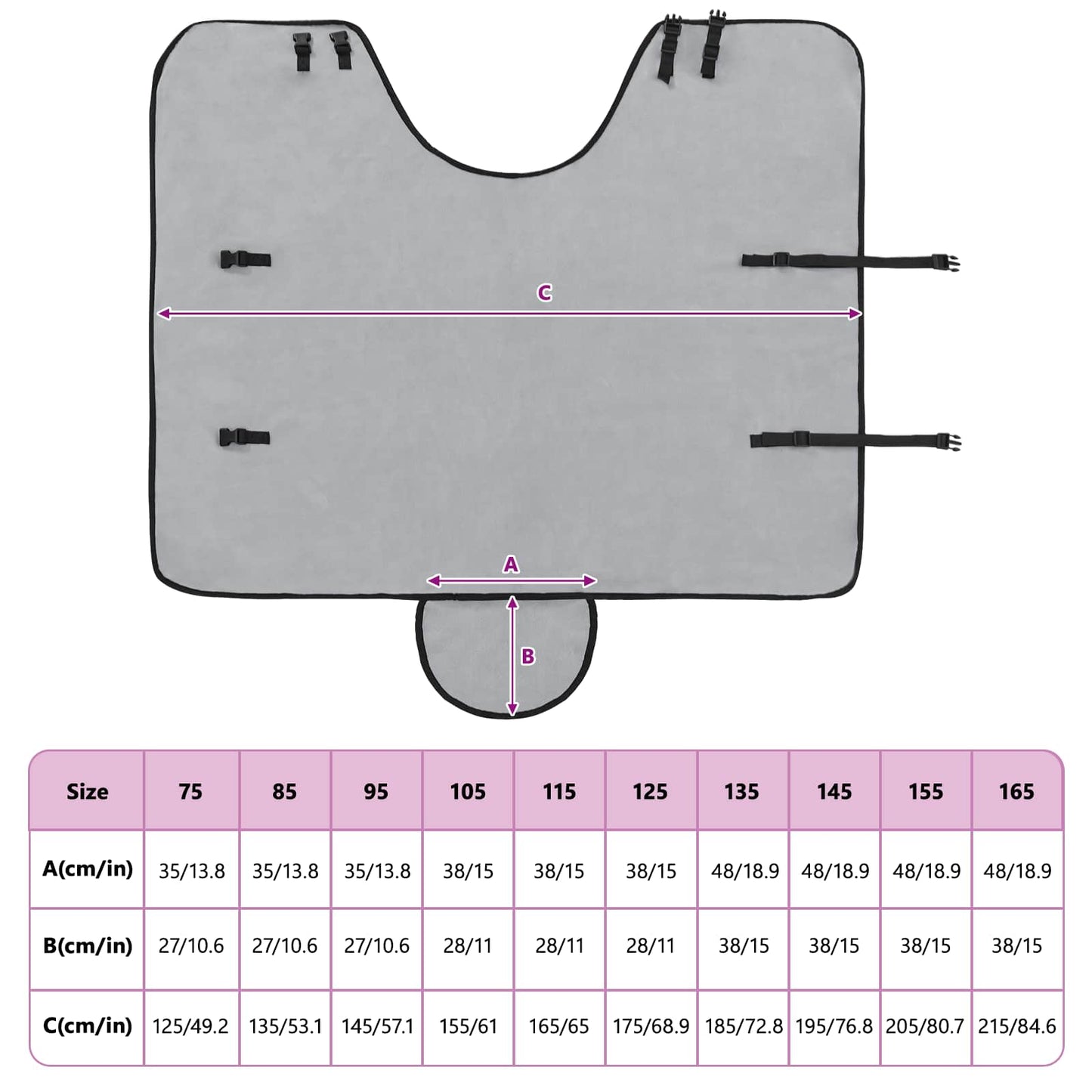 Horse Blanket Full Light Grey and Pink 85 cm Polyester