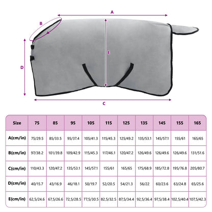 Horse Blanket Full Light Grey and Pink 95 cm Polyester