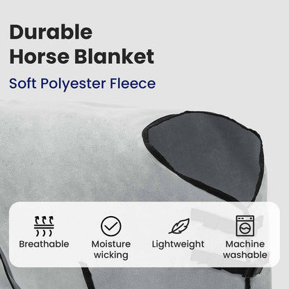 Horse Blanket Full Light Grey and Pink 115 cm Polyester