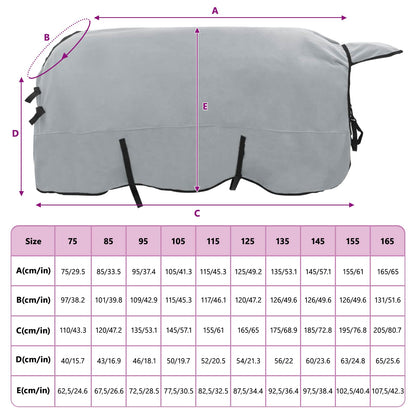 Horse Blanket Full Light Grey and Pink 135 cm Polyester
