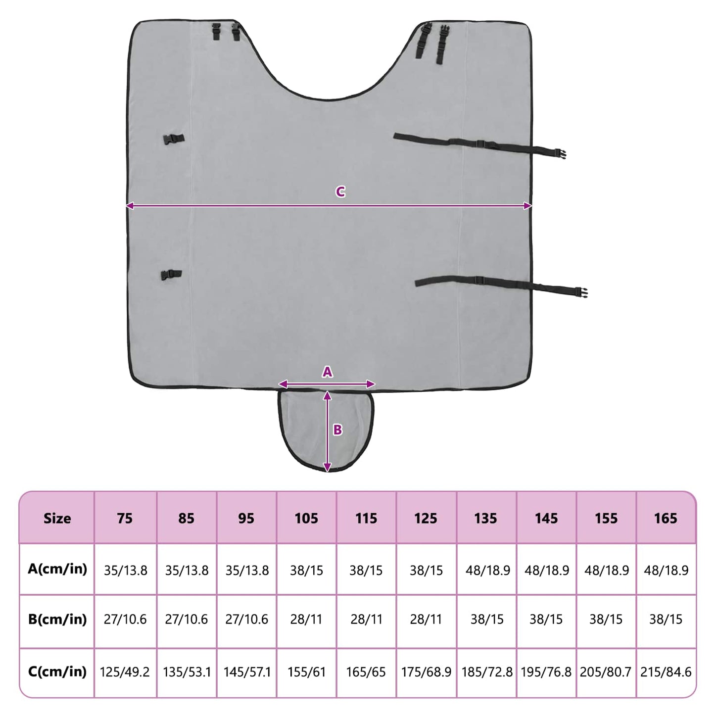 Horse Blanket Full Light Grey and Pink 155 cm Polyester