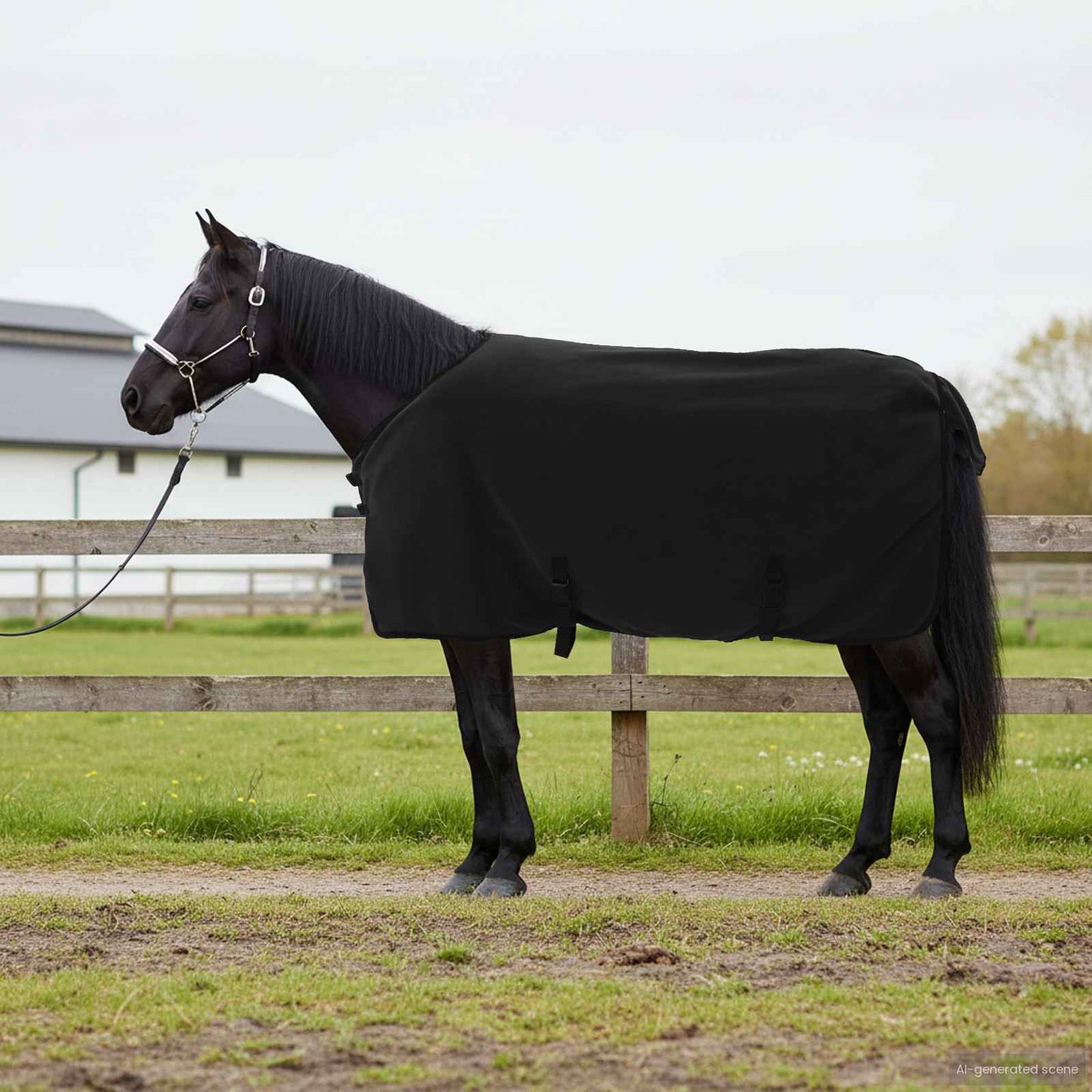 Horse Blanket Black 95 cm Polyester