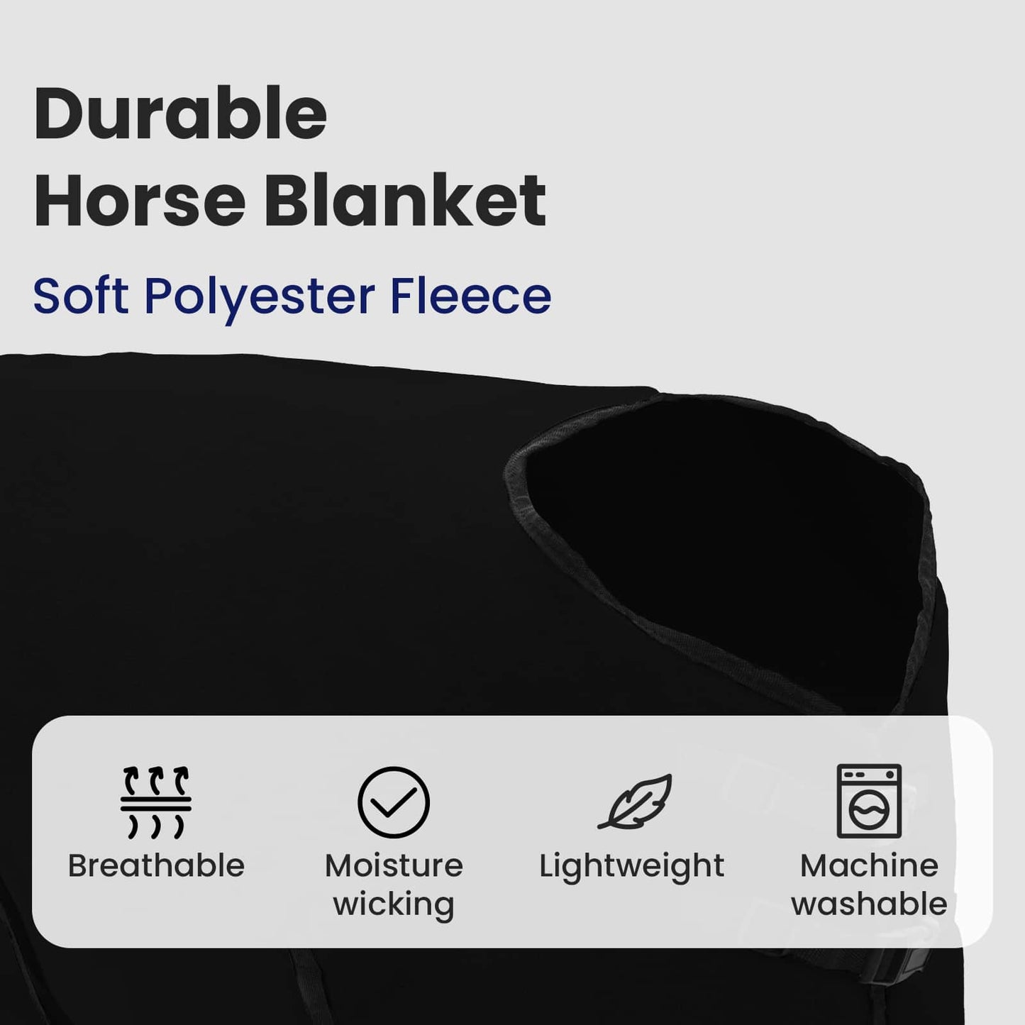 Horse Blanket Black 105 cm Polyester