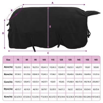 Horse Blanket Black 145 cm Polyester